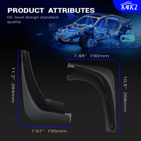 X4XZ mud flap next to ruler illustrating compact size and fit