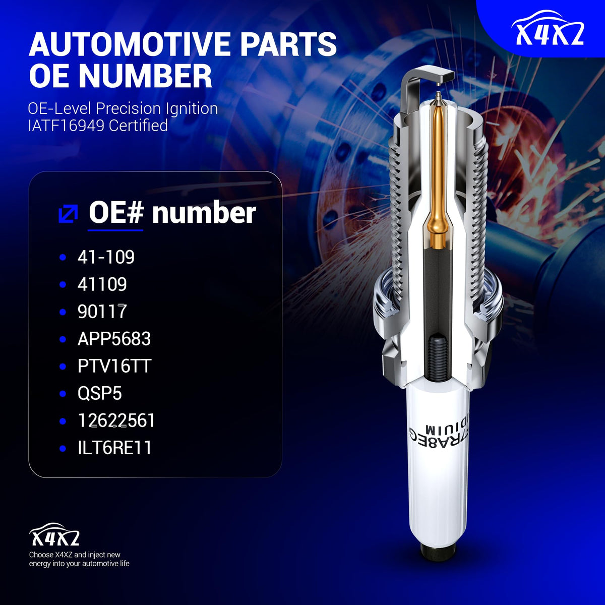 X4XZ spark plug thread and seat detail showing precise fit for reliable sealing