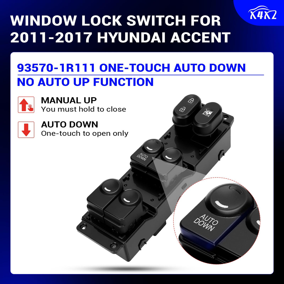 X4XZ switch back connector detail showing 16-pin plug for easy replacement