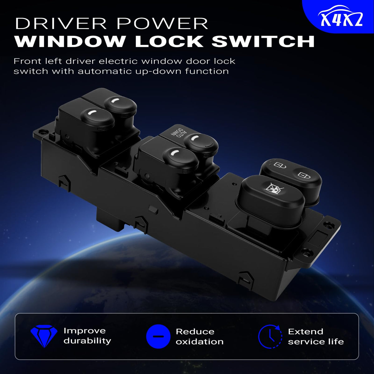 X4XZ switch installed in Hyundai Accent door panel restoring factory look
