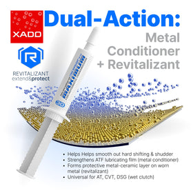 XADO close-up of fluid texture demonstrating concentrated additive for smoother shifting