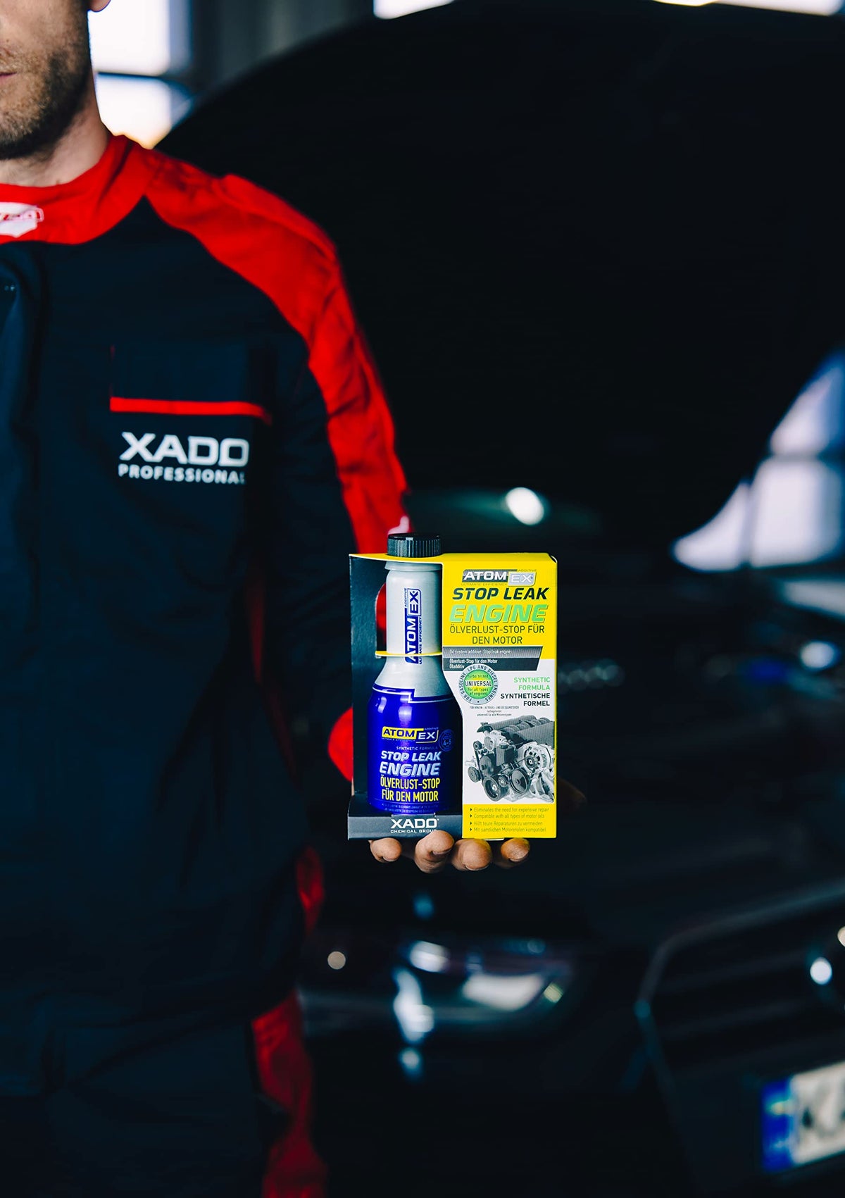 Before and after visual of gasket area after XADO ATOMEX treatment