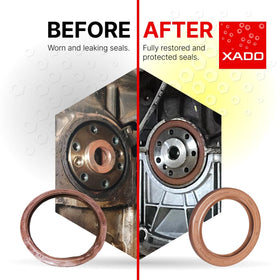 XADO ATOMEX used on a motorcycle engine improving seal elasticity