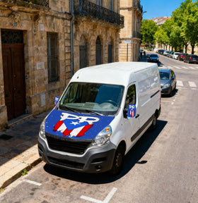 Xalvoria hood cover size shown on vehicle hood for accurate fit comparison