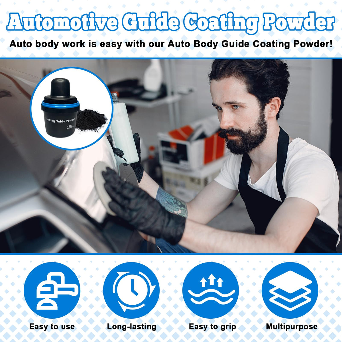 Xanadued powder texture closeup revealing fine particles for clear flaw detection