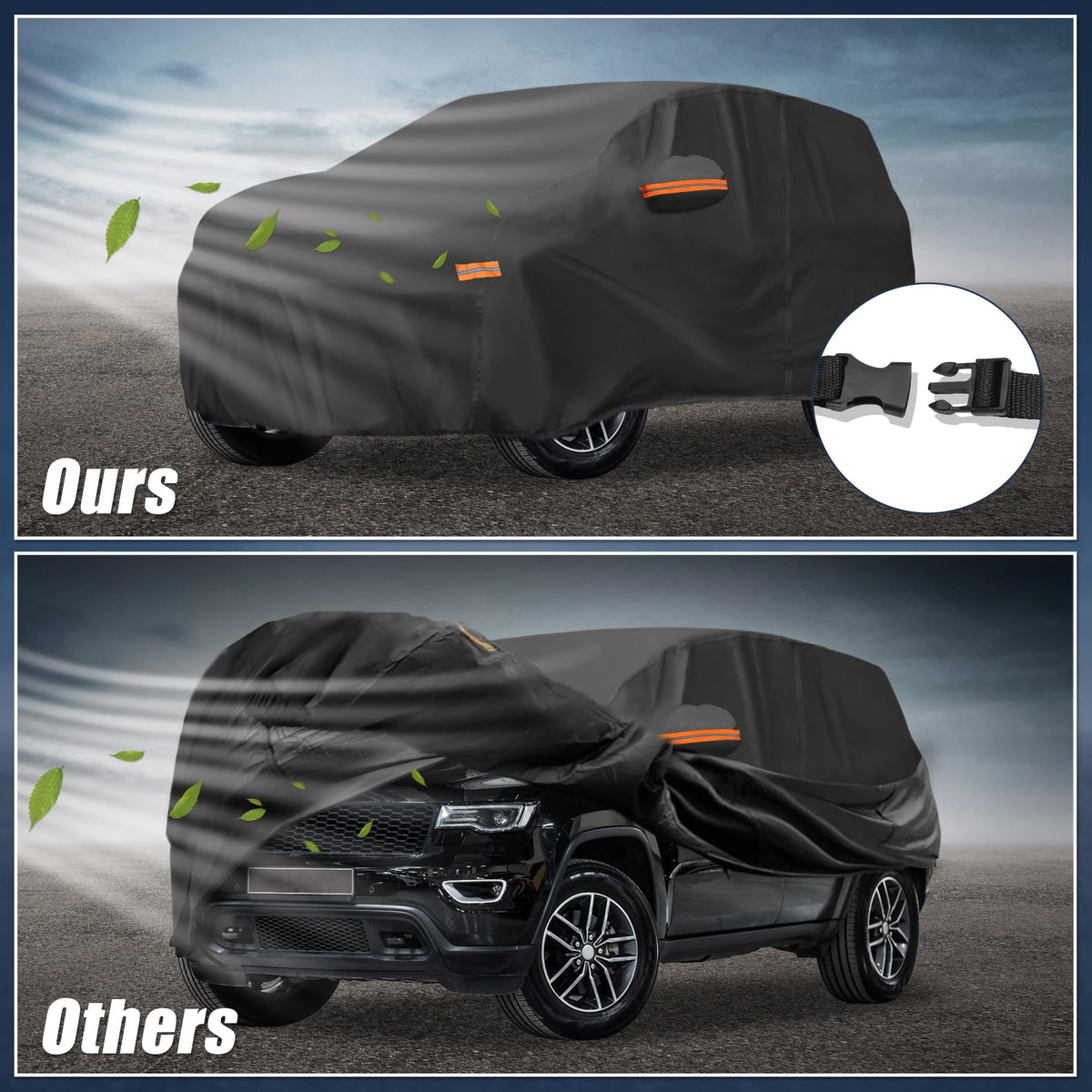 X AUTOHAUX reflective warning bars visible at night for safety