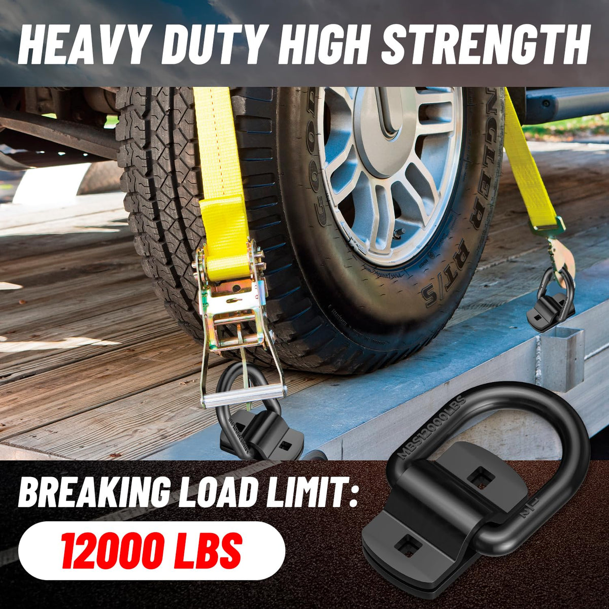 XaXmTee close-up forged steel D-ring showing heavy-duty strength and durable construction