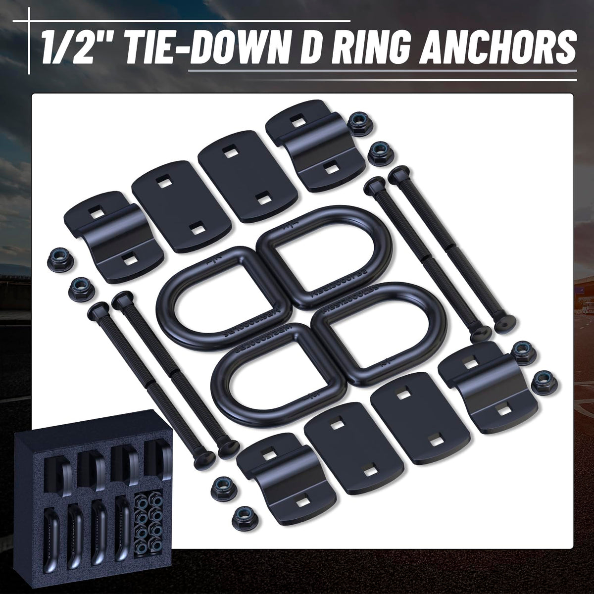 XaXmTee D-ring securing ATV in truck bed illustrating safe cargo hold