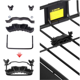 XCAR U-bolt mounting close-up demonstrating quick secure attachment to crossbars