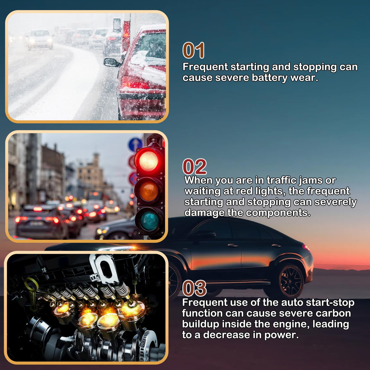 xcarpad indicator light activation confirming successful start-stop disable