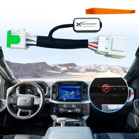 xcarpad installed behind glove box in Ford F150 for hidden clean installation