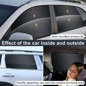 XCBYT darkened car interior with shade, enhances privacy and comfort