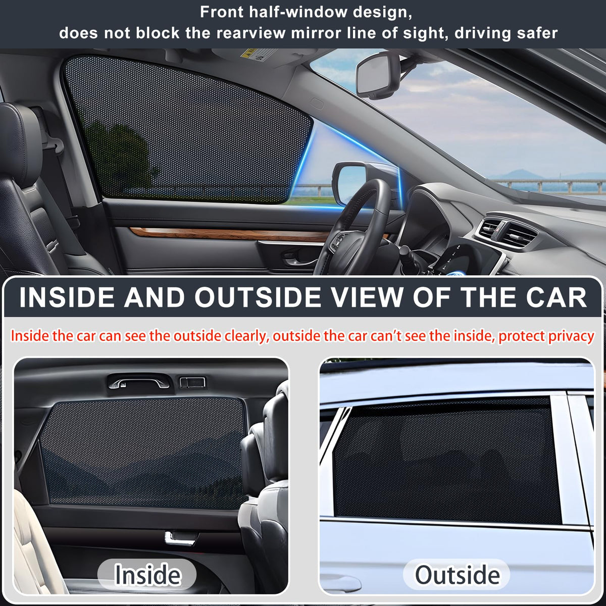 Adhesive buckle detail of XCBYT shade showing non-magnetic mounting and stability benefit