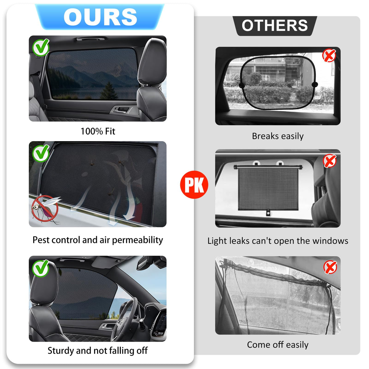 XCBYT shades installed in CRV interior showing passenger privacy and cooler cabin benefit