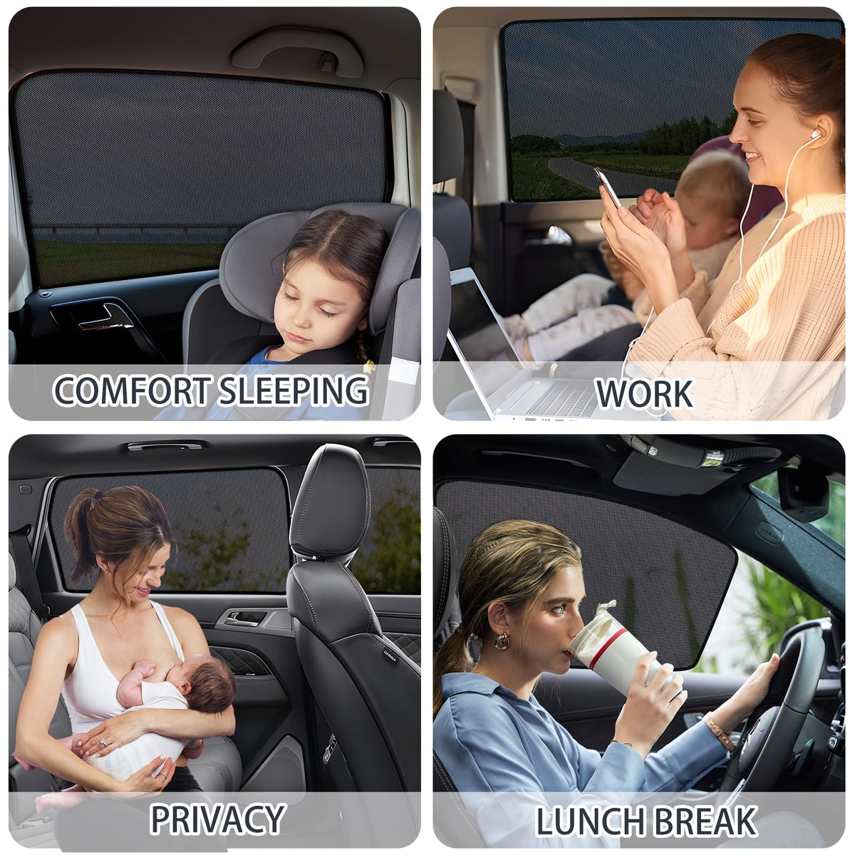 XCBYT rear window shade covering full rear side window for privacy and sun protection
