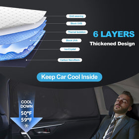 XCBYT driver side window panel fitted reducing glare and cooling interior