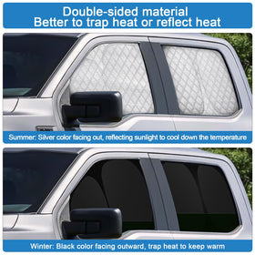 XCBYT folded shades in storage bag showing compact storage and organized trunk benefit