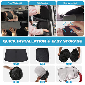 XCBYT shades folded in storage bag compact for easy trunk organization