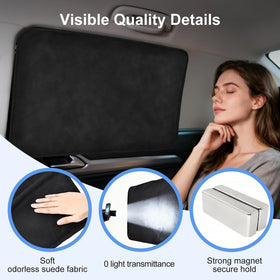 XCBYT in-car scene with person resting demonstrating privacy and shade