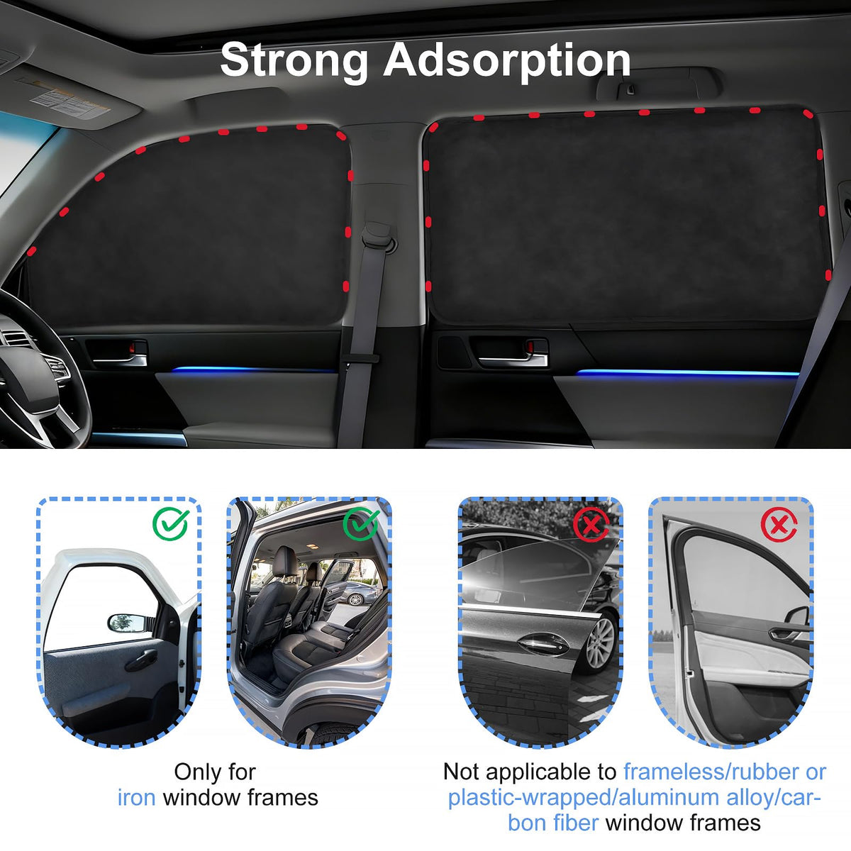 XCBYT magnets along edge detail ensuring secure attachment to iron frames