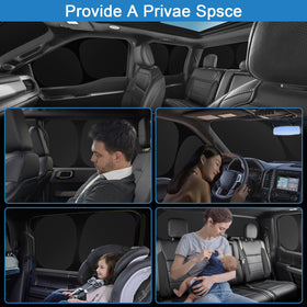 XCBYT side window shade fitted to F150 showing tailored fit and privacy benefit