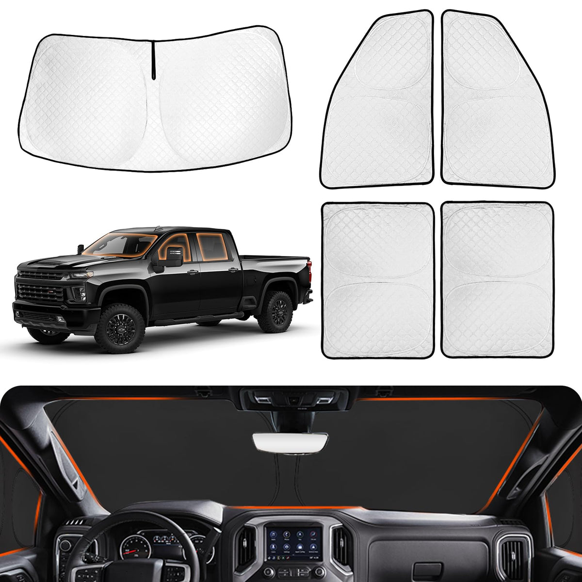 XCBYT shade beside seat for size comparison showing full Crew Cab coverage