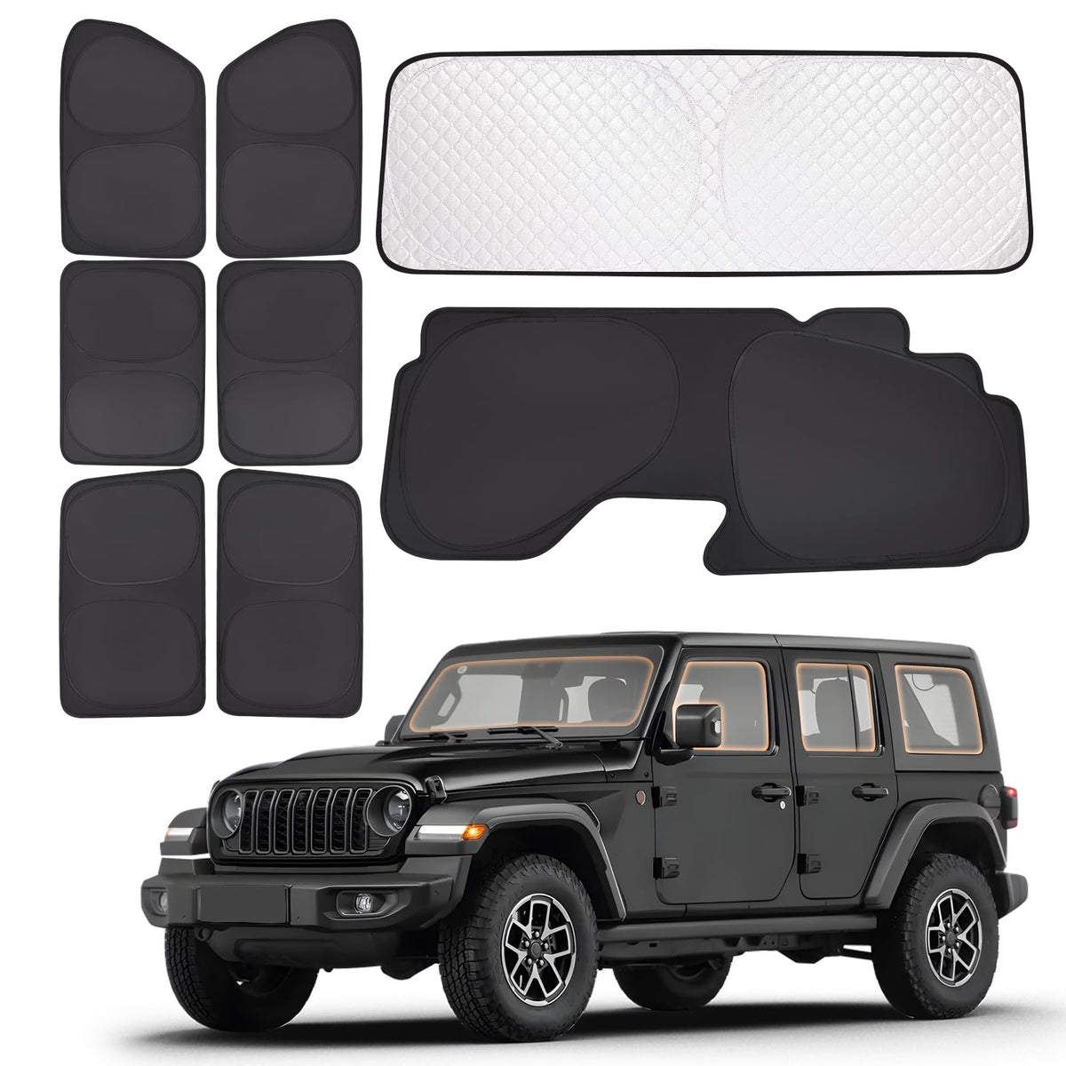 XCBYT front windshield shade installed showing full blackout privacy benefit
