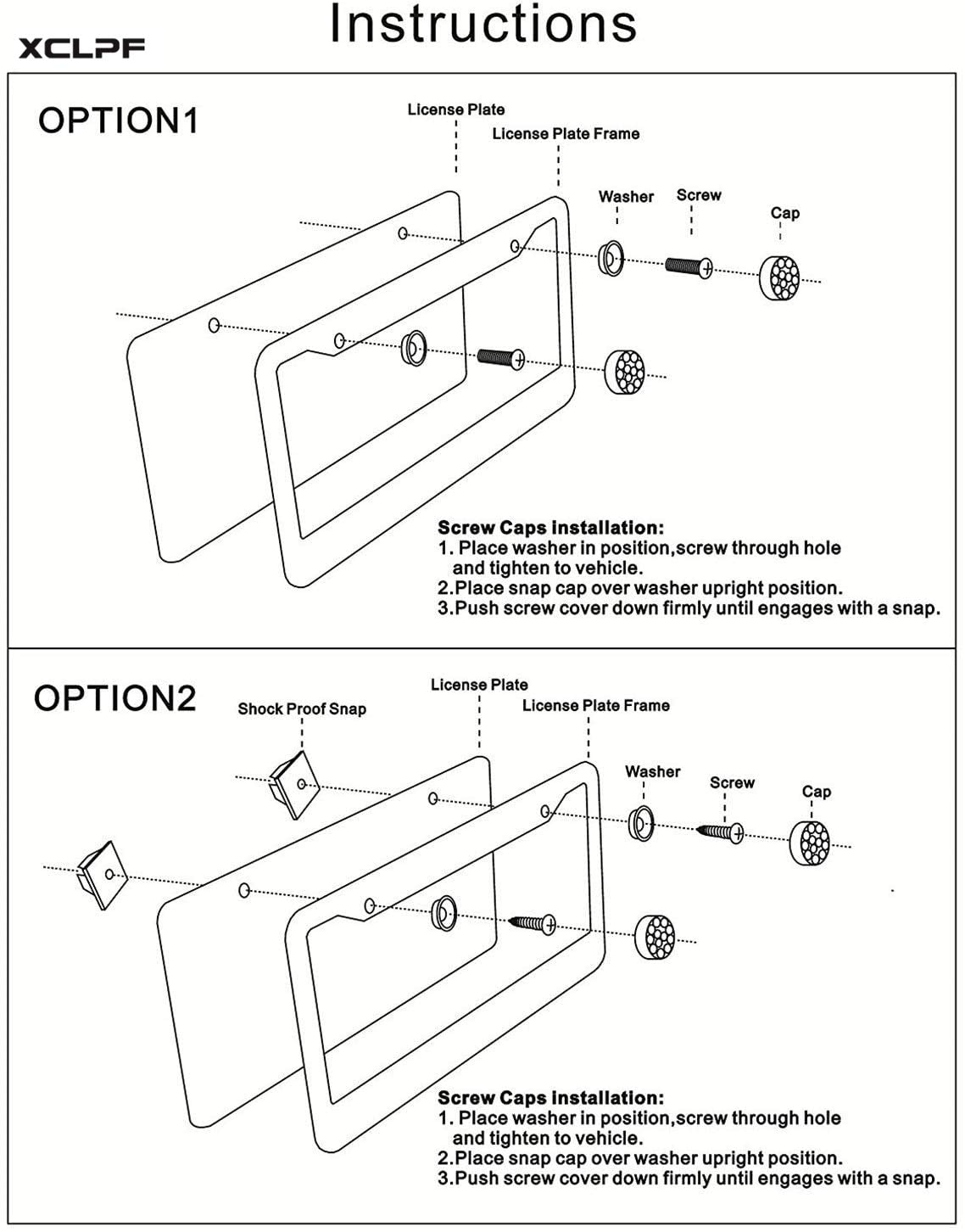 XCLPF anti-theft screws and tools included for secure, easy installation