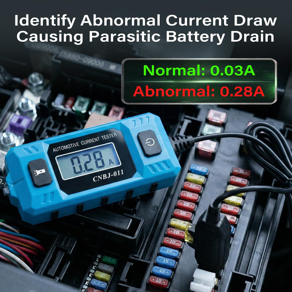 XENIVO close-up of digital display illustrating precise current measurement