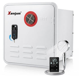 Xenjum front closed door showing secure lock and compact footprint for space saving