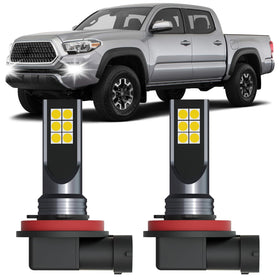 XFLHEHD front view of fog lights showing fit and bright output