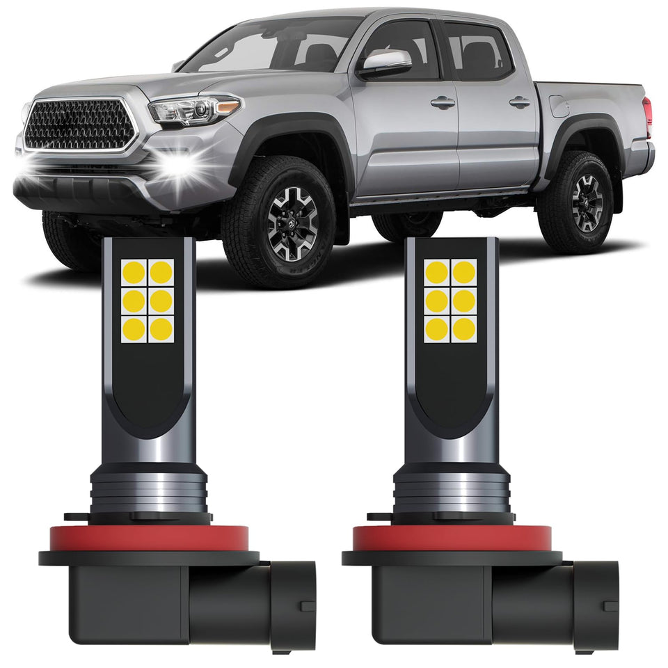 XFLHEHD front view of fog lights showing fit and bright output