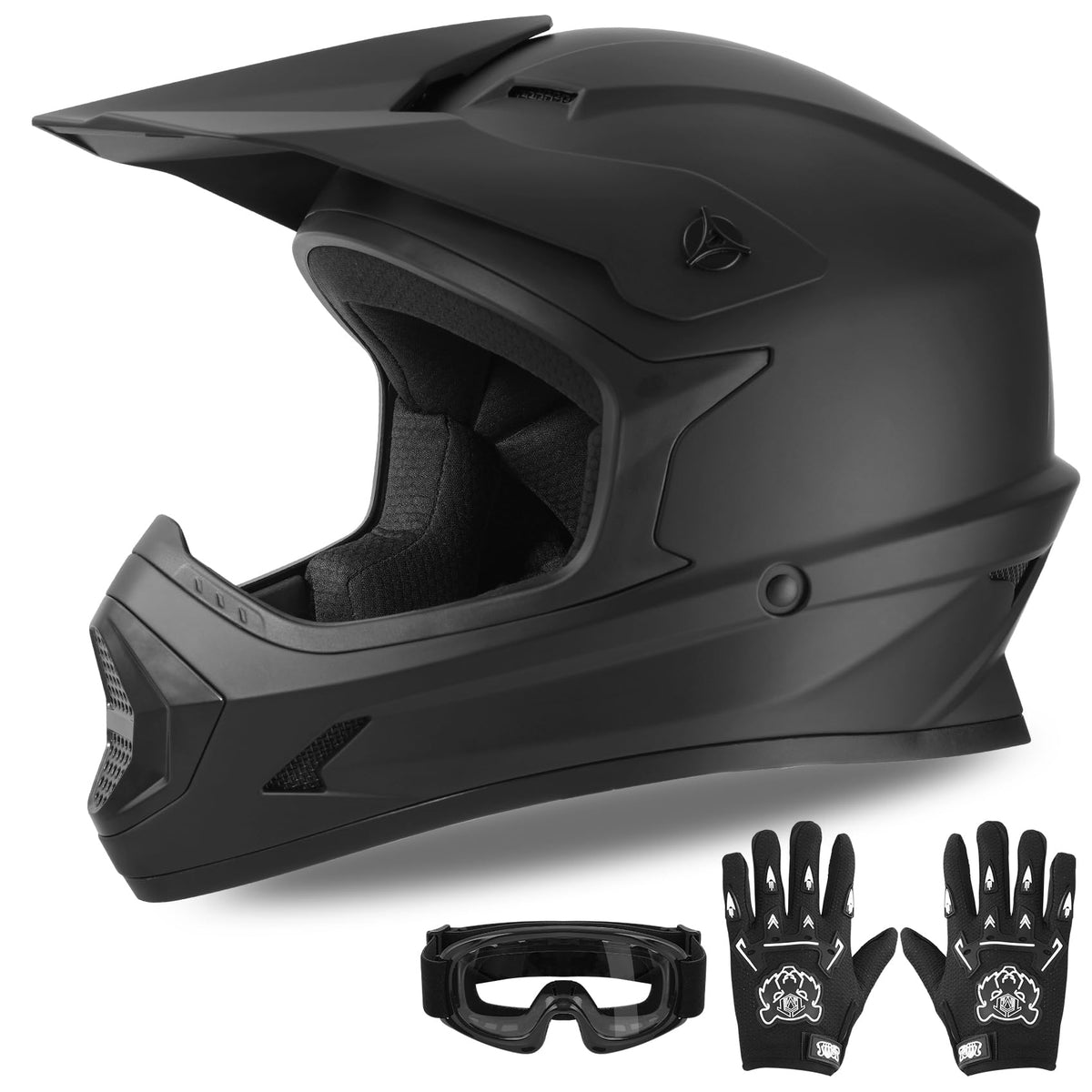 XFMT helmet front view showing sturdy shell and clear DOT label for certified protection