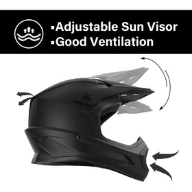 XFMT helmet visor adjustment detail demonstrating quick tilt for glare control benefit