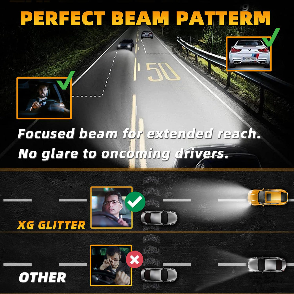 XG Glitter installed in Honda Odyssey high beam showing brighter road visibility