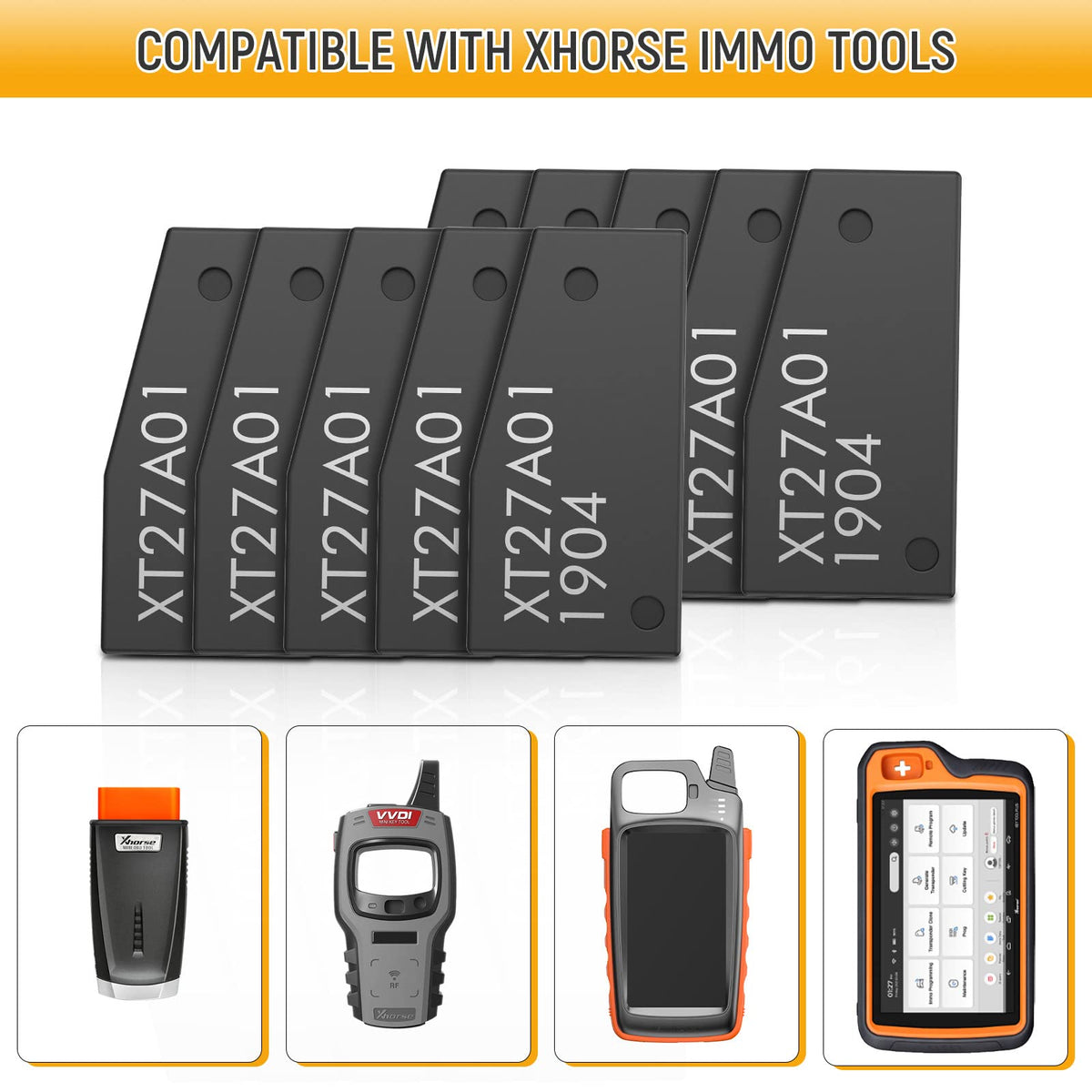 Xhorse super chip placed in a VVDI/Xhorse reader adapter for fast programming