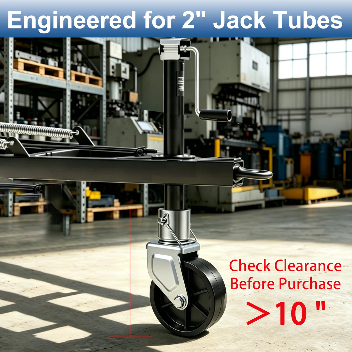XIANGZI wheel mounted on a 2-inch jack tube demonstrating fit