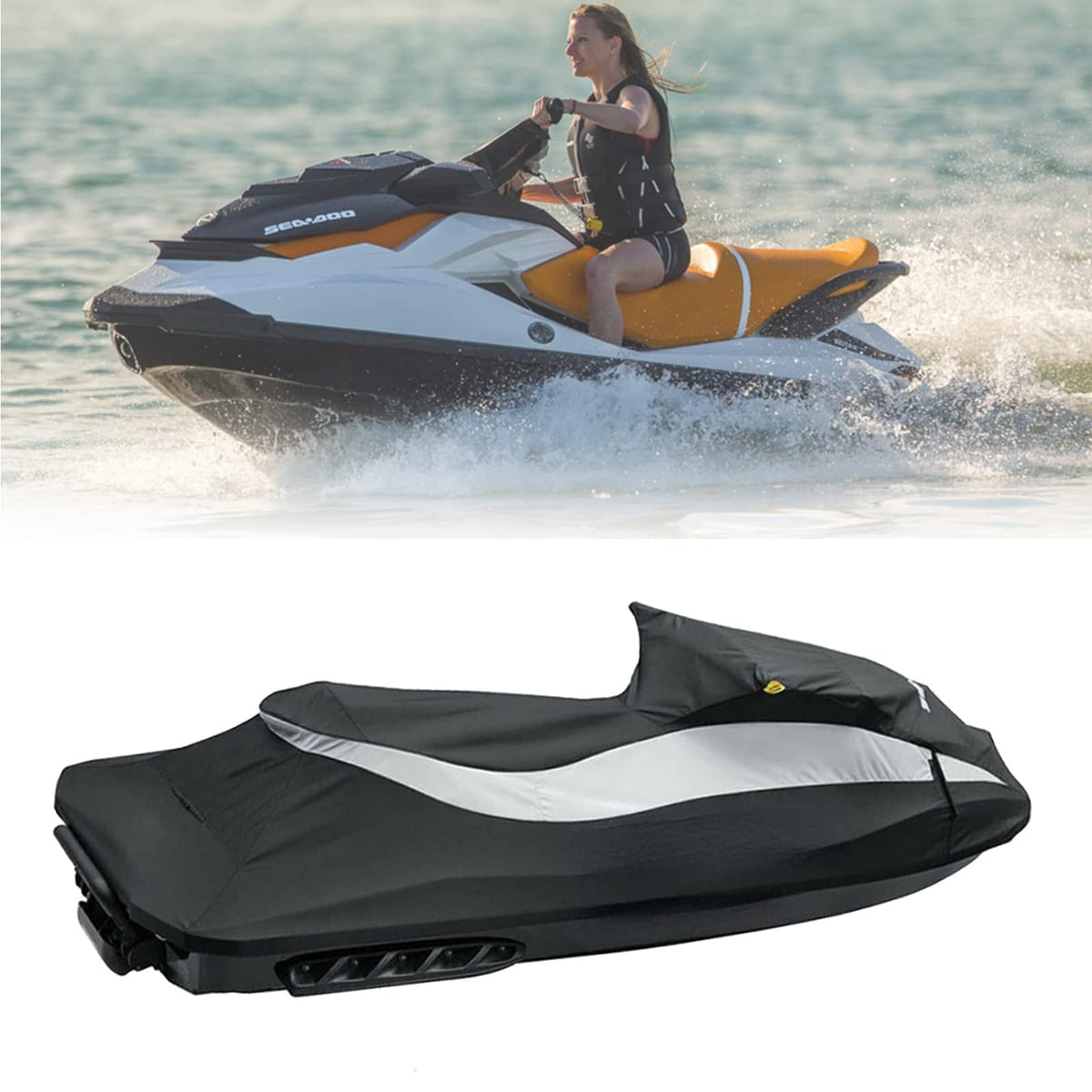 Xiaoyudou front view showing full fitted cover protecting Sea-Doo, durable all-weather protection