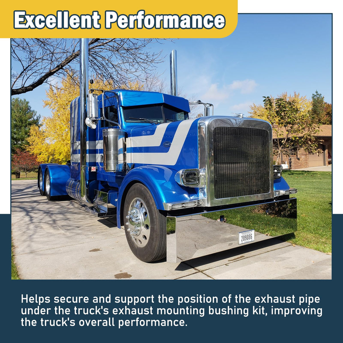 Xiaoyudou installed on truck exhaust demonstrating reduced vibration and stability