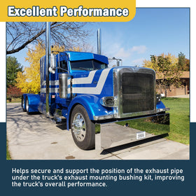 Xiaoyudou installed on truck exhaust demonstrating reduced vibration and stability
