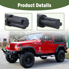 Xiaoyudou knuckle kit on a Jeep in motion showing reliable soft-top performance