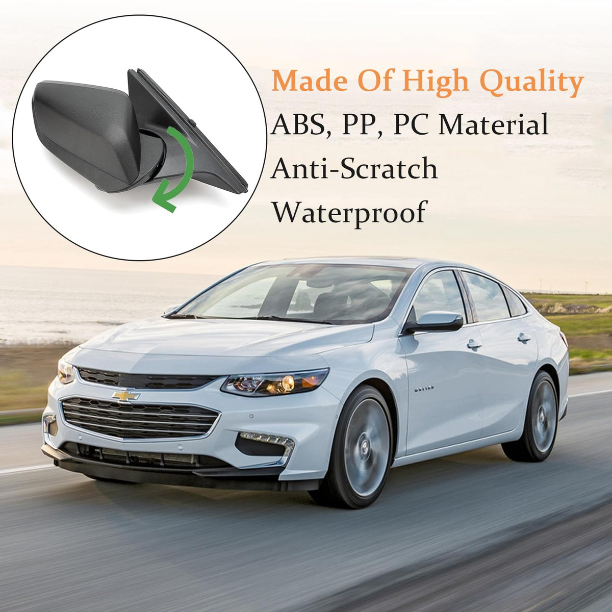 Xiaoyudou mirror mounted on car door illustrating correct scale and bolt-on replacement benefit