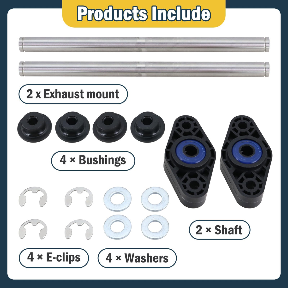 Xiaoyudou overhead display of shaft washers and E-clips for complete repair