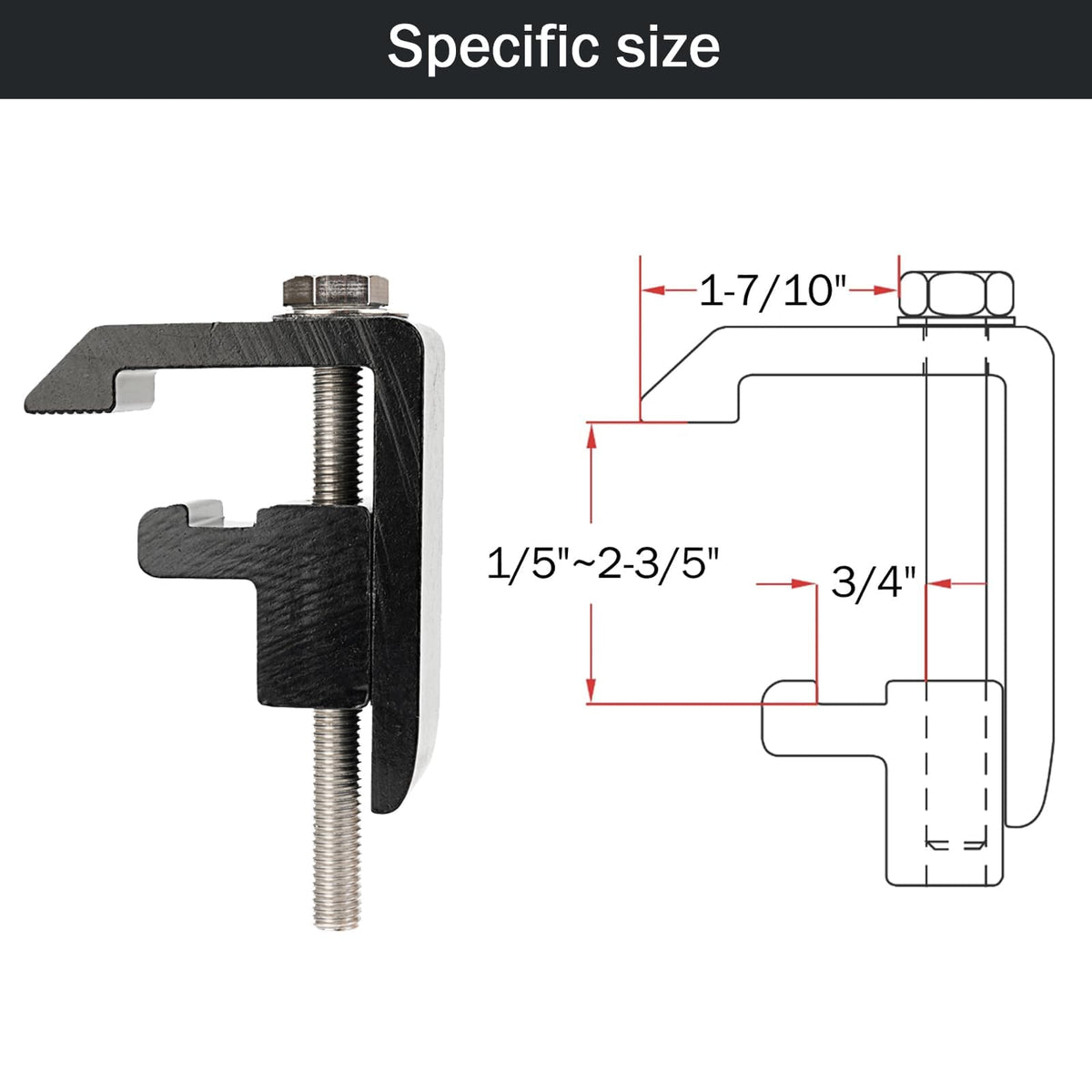 Xiaoyudou side profile showing clamp shape and rail contact for reliable hold
