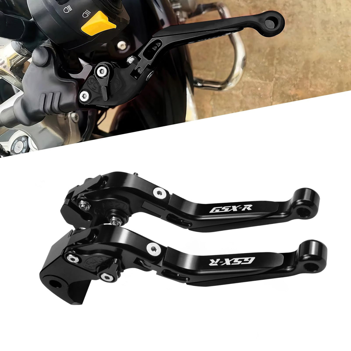 XIDAODIT folded position on motorcycle showing crash-resistant pivoting benefit