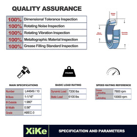 XiKe chrome steel bearing close-up highlighting durable raceways for smoother rotation