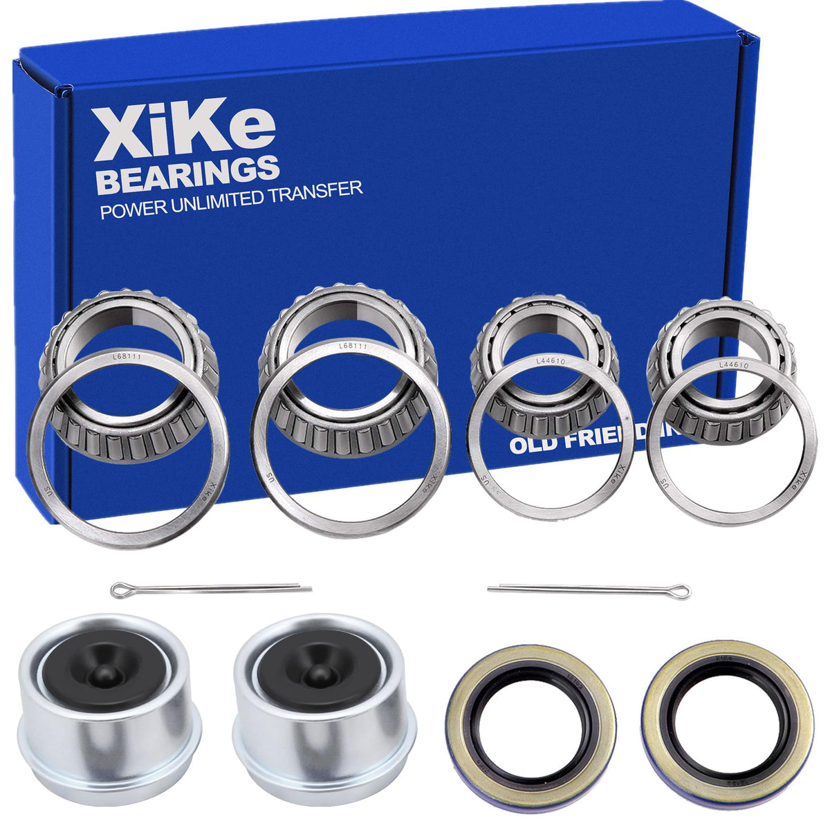 XiKe front packaging showing full 3500 lbs bearing kit and included hardware