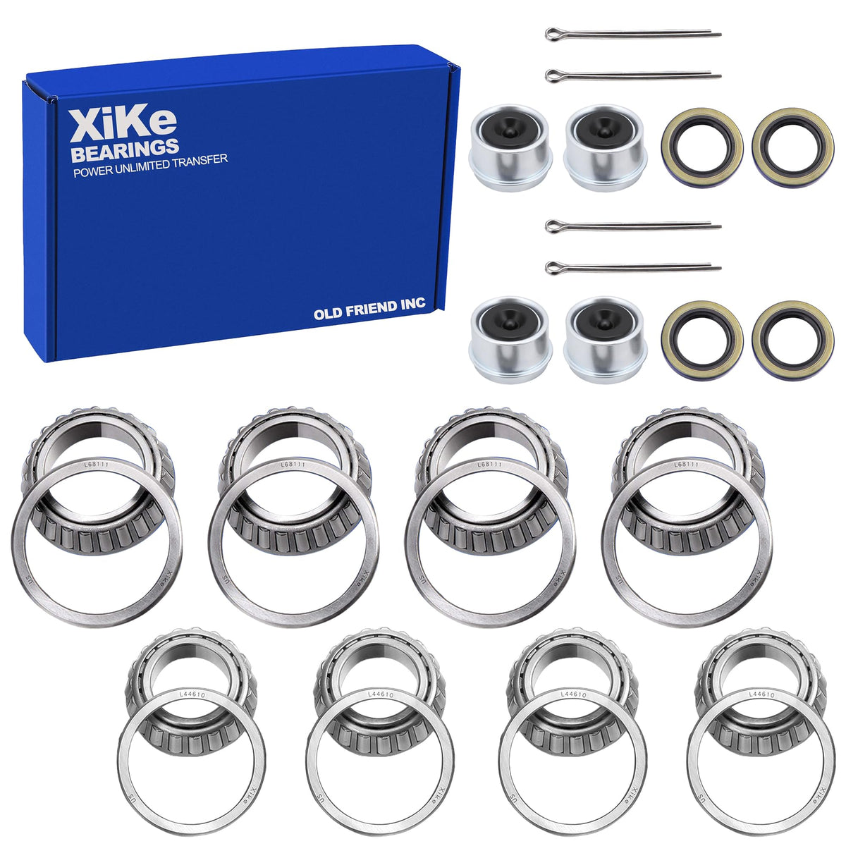 XiKe front packaging showing complete 3500 lbs bearing kit and included parts benefit clarity