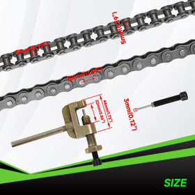 XIKOBY chain breaker tool detail demonstrating easy link removal and precise sizing