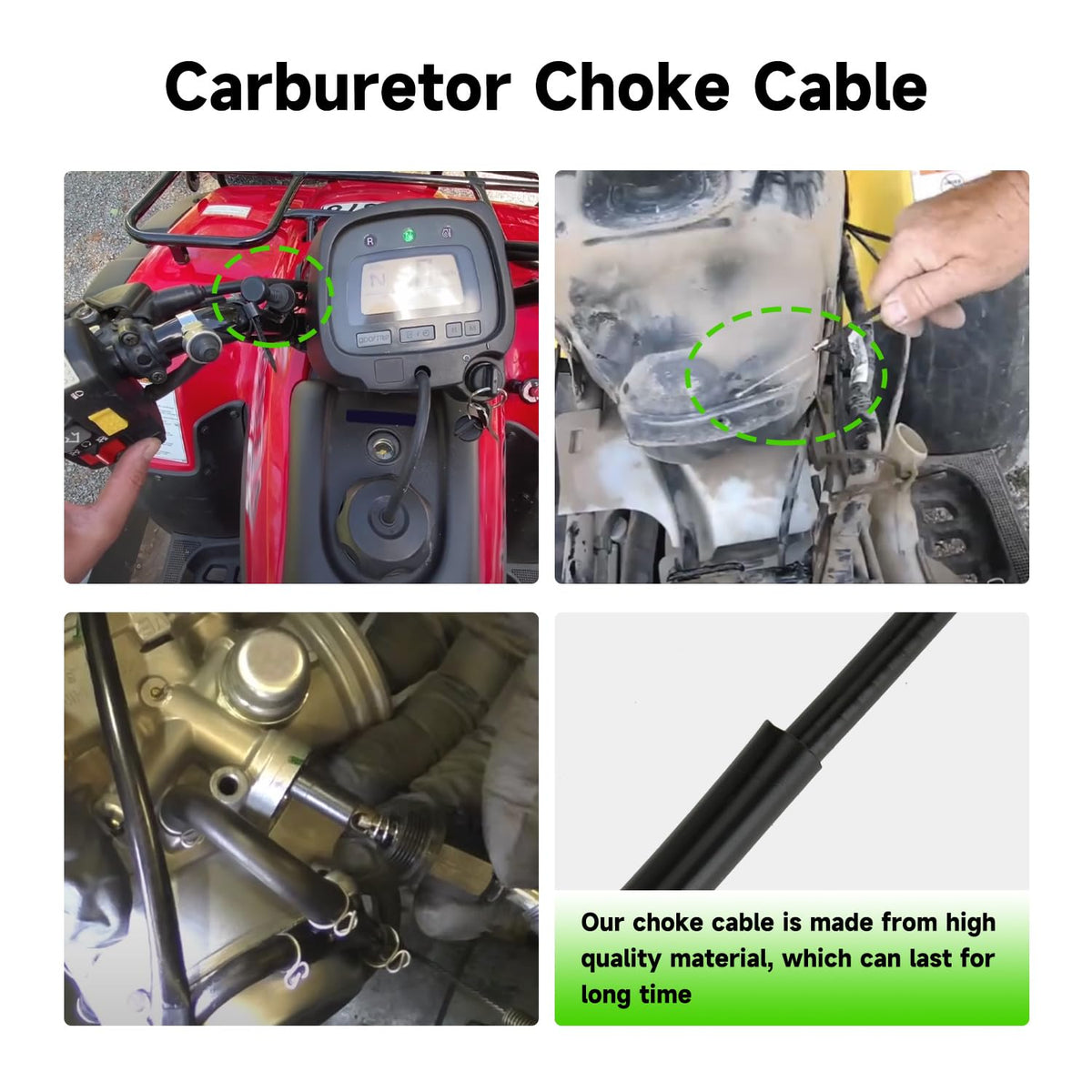XIKOBY cable on ATV in riding scene for restored starting performance